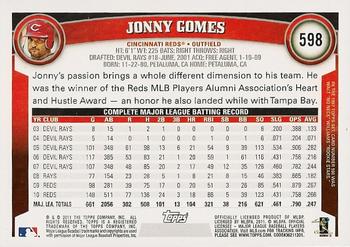2011 Topps #598 Jonny Gomes Back