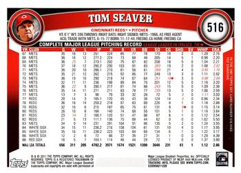 2011 Topps - Diamond Anniversary #516 Tom Seaver Back