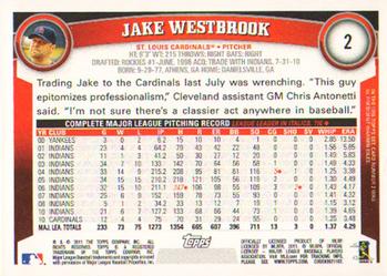 2011 Topps - Diamond Anniversary #2 Jake Westbrook Back