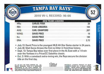 2011 Topps - Diamond Anniversary #52 Tampa Bay Rays Back