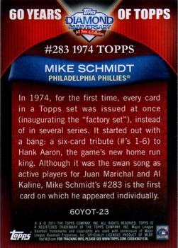 2011 Topps - 60 Years of Topps #60YOT-23 Mike Schmidt Back