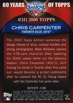 2011 Topps - 60 Years of Topps #60YOT-108 Chris Carpenter Back