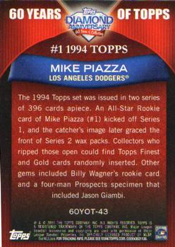 2011 Topps - 60 Years of Topps #60YOT-43 Mike Piazza Back