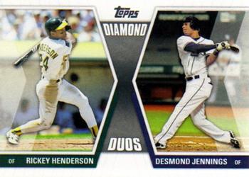 2011 Topps - Diamond Duos (Series 1) #DD-HJ Rickey Henderson / Desmond Jennings Front