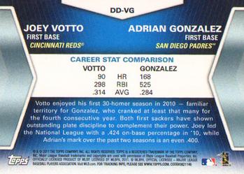 2011 Topps - Diamond Duos (Series 1) #DD-VG Joey Votto / Adrian Gonzalez Back