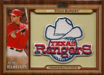 2011 Topps - Throwback Logo Manufactured Patch #TLMP-JHA Josh Hamilton Front