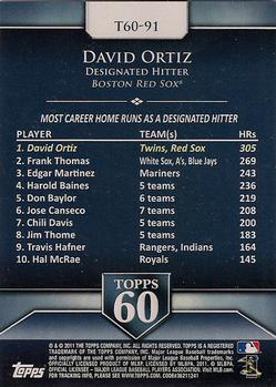 2011 Topps - Topps 60 #T60-91 David Ortiz Back