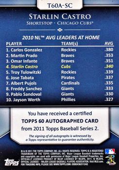 2011 Topps - Topps 60 Autographs #T60A-SC Starlin Castro Back