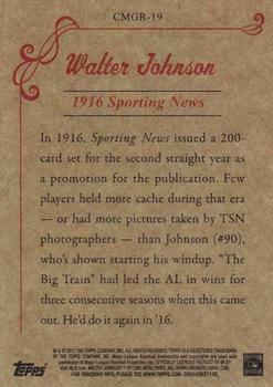 2011 Topps - CMG Reprints #CMGR-19 Walter Johnson Back