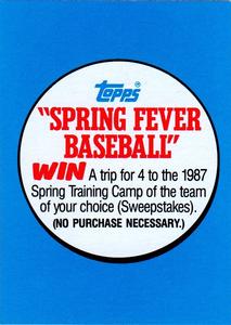 1986 Topps Major League Leaders Minis #NNO Spring Fever Baseball Front