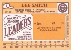 1987 Topps Major League Leaders Minis #3 Lee Smith Back