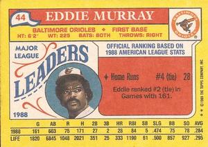 1989 Topps Major League Leaders Minis #44 Eddie Murray Back