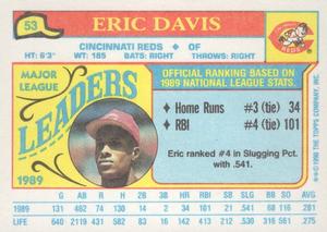 1990 Topps Major League Leaders Minis #53 Eric Davis Back