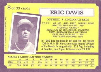 1989 Topps Kay-Bee Superstars of Baseball #8 Eric Davis Back