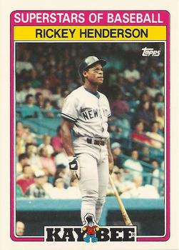 1989 Topps Kay-Bee Superstars of Baseball #18 Rickey Henderson Front