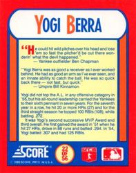 1990 Score - Magic Motion: The MVPs #22 Yogi Berra Back