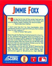 1990 Score - Magic Motion: The MVPs #32 Jimmie Foxx Back