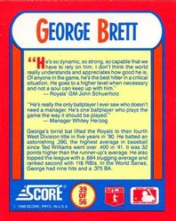 1990 Score - Magic Motion: The MVPs #39 George Brett Back