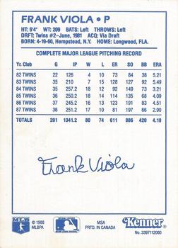 1988 Kenner Starting Lineup Cards #3397112060 Frank Viola Back