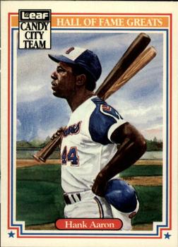 1987 Leaf Candy City Team Hall of Fame Greats #H7 Hank Aaron Front