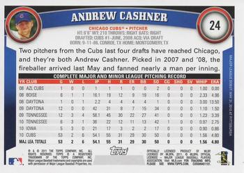 2011 Topps Opening Day #24 Andrew Cashner Back