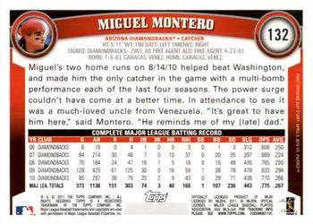 2011 Topps Opening Day #132 Miguel Montero Back