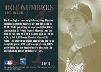 1995 Flair - Hot Numbers #6 Greg Maddux Back