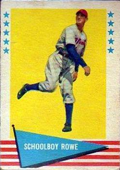 1961 Fleer Baseball Greats (F418-3) #73 Schoolboy Rowe Front