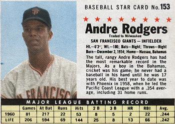 1961 Post Cereal (F278-33) #153 Andre Rodgers Front