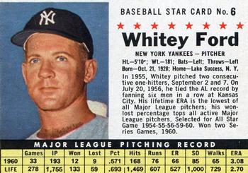 1961 Post Cereal (F278-33) #6 Whitey Ford Front