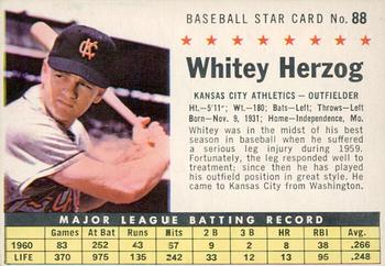 1961 Post Cereal (F278-33) #88 Whitey Herzog Front