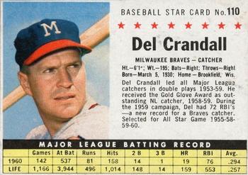 1961 Post Cereal (F278-33) #110 Del Crandall Front