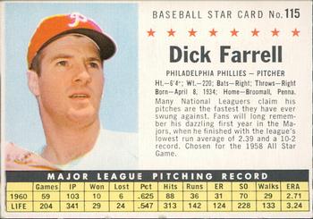 1961 Post Cereal (F278-33) #115 Dick Farrell Front
