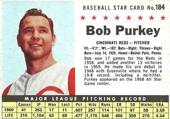 1961 Post Cereal (F278-33) #184 Bob Purkey Front