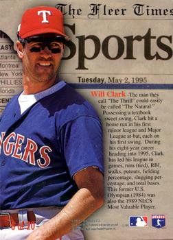 1995 Fleer Update - Headliners #6 Will Clark Back
