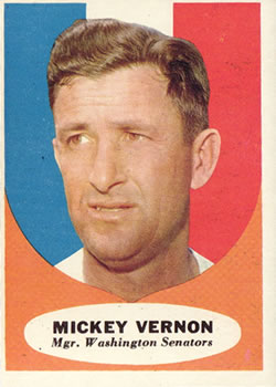 1961 Topps #134 Mickey Vernon Front
