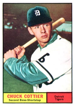 1961 Topps #13 Chuck Cottier Front