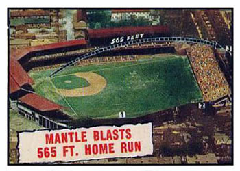 1961 Topps #406 Mantle Blasts 565 ft. Home Run Front