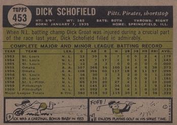 1961 Topps #453 Dick Schofield Back