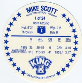 1990 King B Discs #1 Mike Scott Back