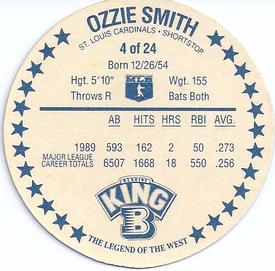 1990 King B Discs #4 Ozzie Smith Back