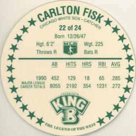 1991 King B Discs #22 Carlton Fisk Back
