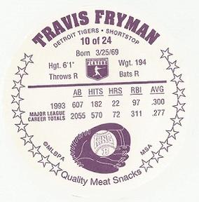1994 King B Discs #10 Travis Fryman Back