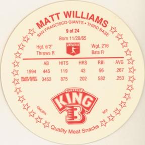 1995 King B Discs #9 Matt Williams Back