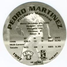 1997 King B Discs #18 Pedro Martinez Back