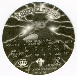 1998 Pacific King B Discs #19 Roger Clemens Back