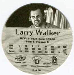 2000 Pacific King B Discs #2 Larry Walker Back