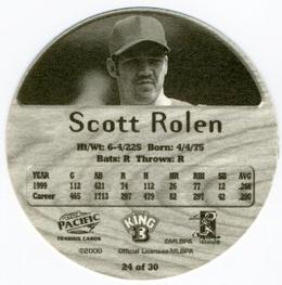 2000 Pacific King B Discs #24 Scott Rolen Back