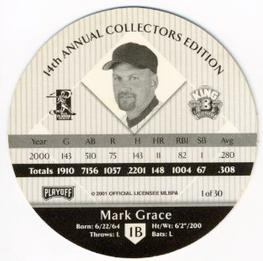 2001 Playoff King B Discs #NNO Mark Grace Back