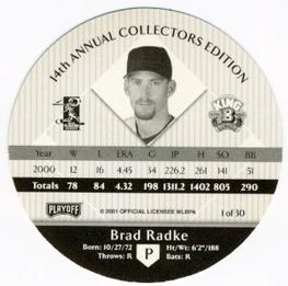 2001 Playoff King B Discs #NNO Brad Radke Back